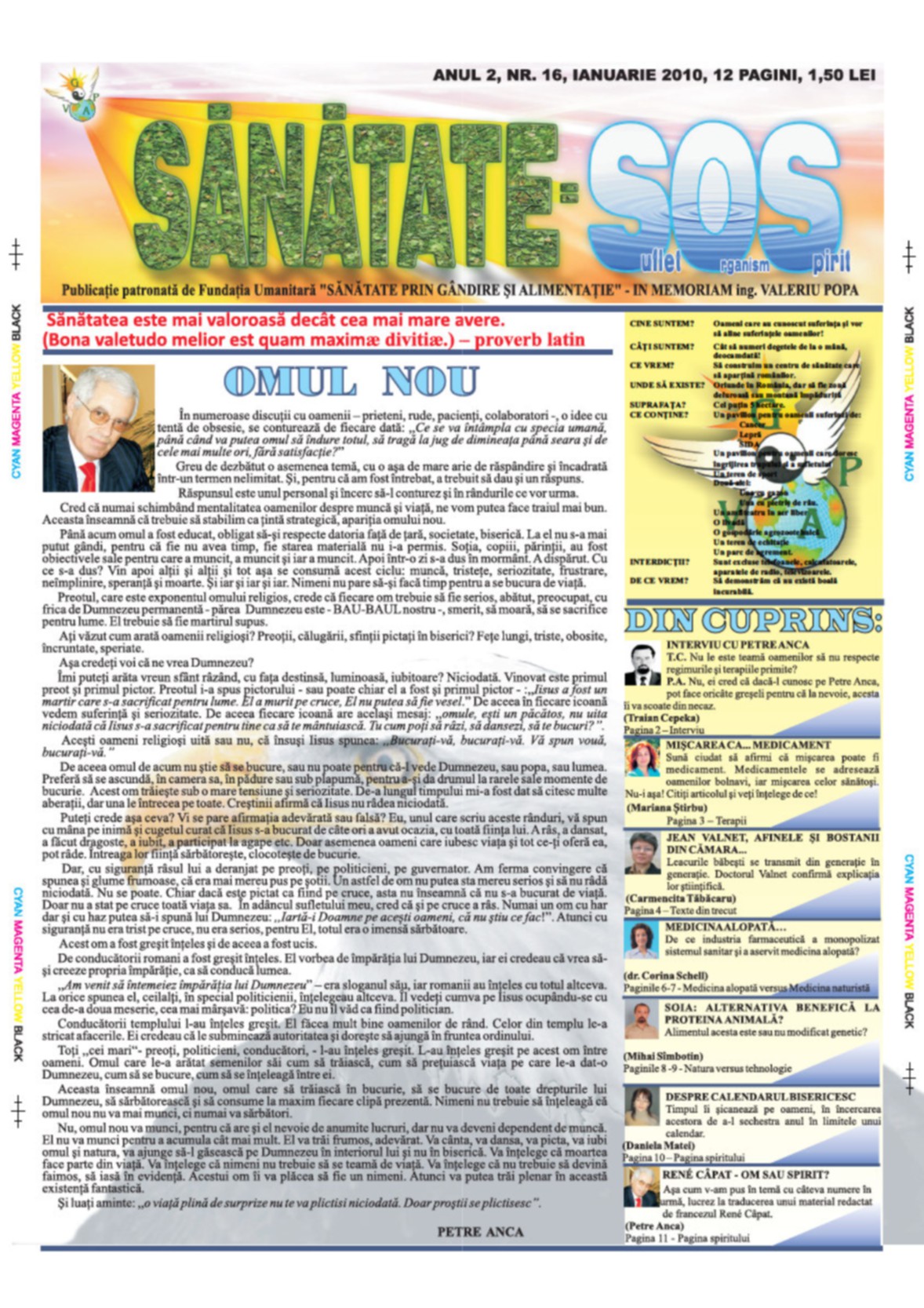 Revista Sănătate SOS - Nr 16 - Ianuarie 2010